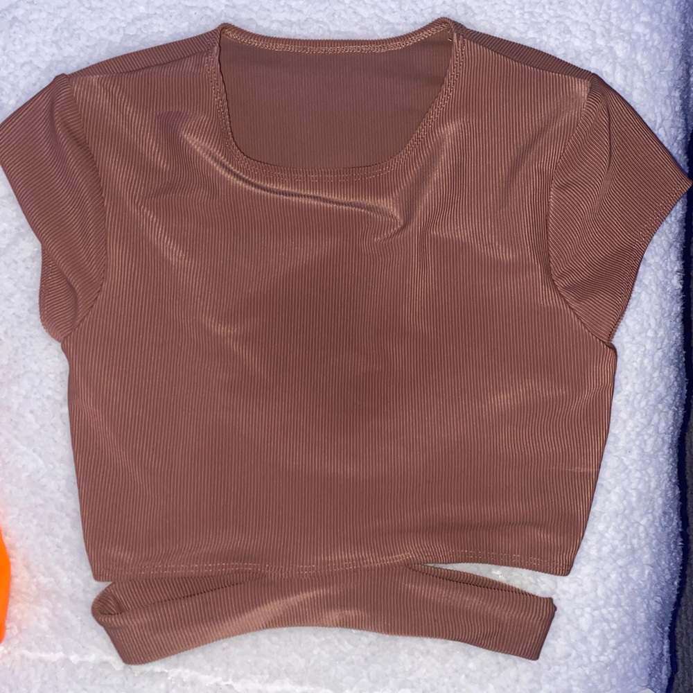 Five DanceWear rebel rib top dusty rose medium adult